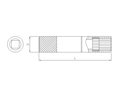 Bougiedop 3/8 inch 12-kant 14 mm sleutel
