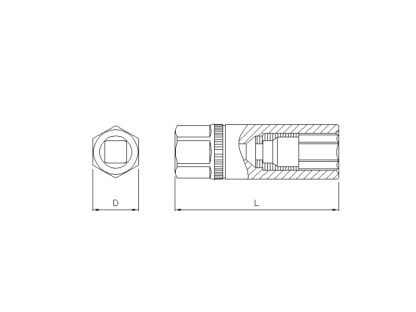 Bougiedop 3/8 inch binnenclip 21 mm