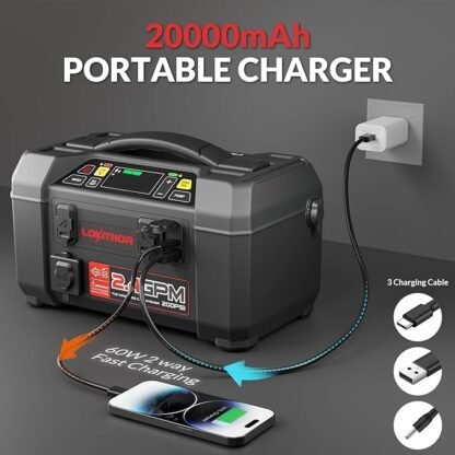 Lokithor Lithium Jumpstarter 2500A met Compressor en Hogedrukreiniger