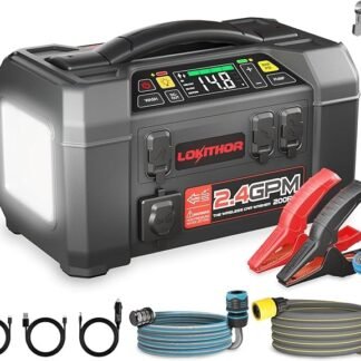 Lokithor Lithium Jumpstarter 2500A met Compressor en Hogedrukreiniger