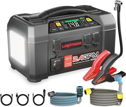 Lokithor Lithium Jumpstarter 2500A met Compressor en Hogedrukreiniger