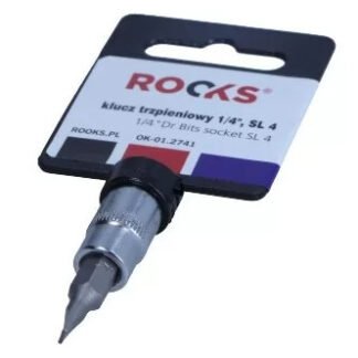 Rooks Bit Dop 1/4 inch plat 4 mm