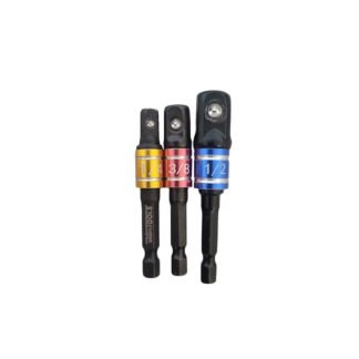 3PC Impact Driver Socket Adaptors Colour Coded